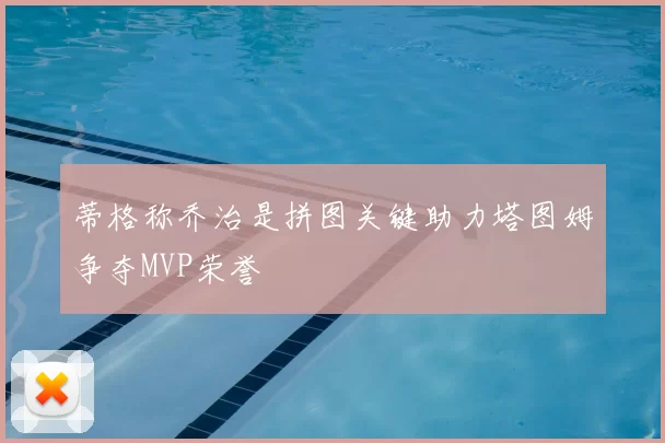 蒂格称乔治是拼图关键助力塔图姆争夺MVP荣誉